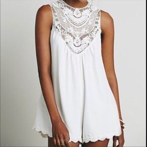 Free people ivory romper.